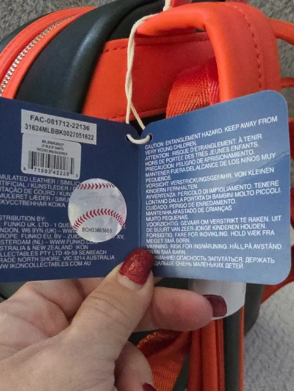 Loungefly San Francisco Giants Orange & Black Mini Backpack